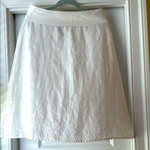 Eileen Fisher Irish Linen A-line Skirt, white/pearl, xs